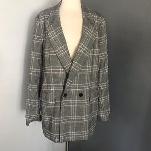 Free People Plaid Blazer size M pockets jacket